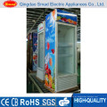 Supermercado Vertical Porta de Vidro Simples Refrigerante Vitrina Refrigerada